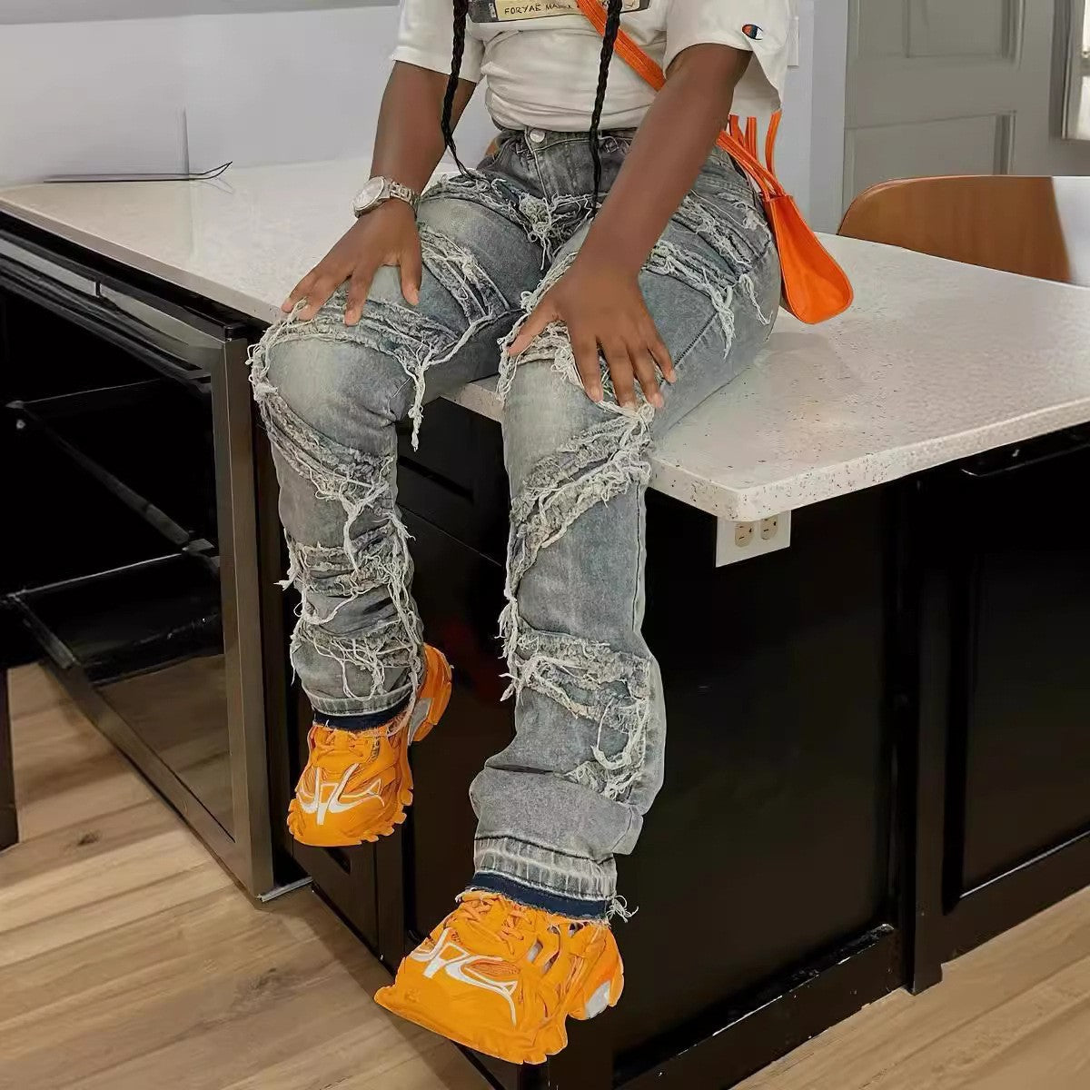 “GOATED” Washed Jeans
